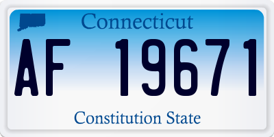 CT license plate AF19671