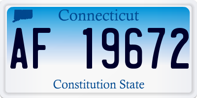 CT license plate AF19672
