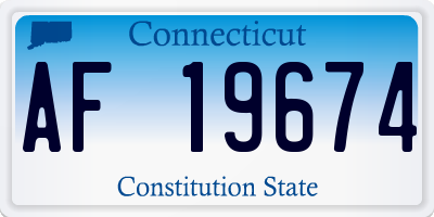 CT license plate AF19674
