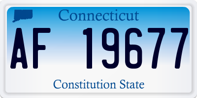 CT license plate AF19677