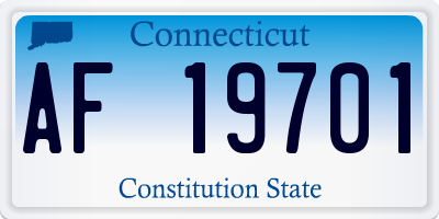 CT license plate AF19701