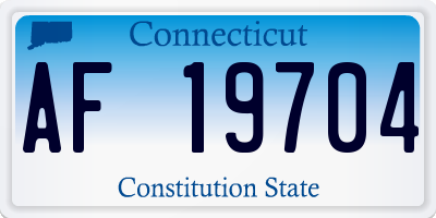 CT license plate AF19704