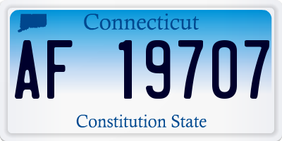 CT license plate AF19707