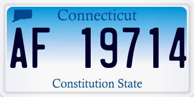 CT license plate AF19714