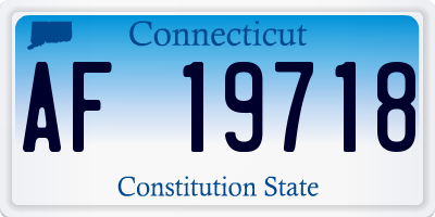 CT license plate AF19718