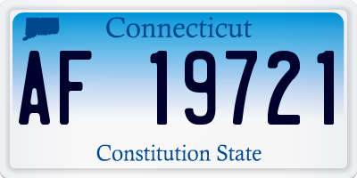 CT license plate AF19721