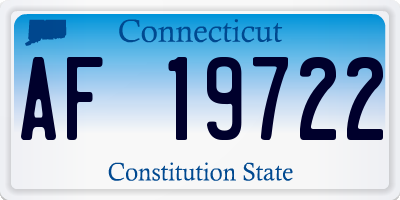 CT license plate AF19722