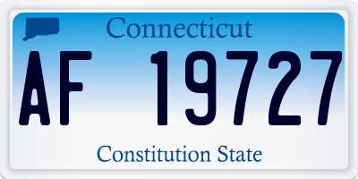 CT license plate AF19727