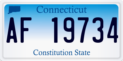 CT license plate AF19734