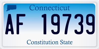 CT license plate AF19739