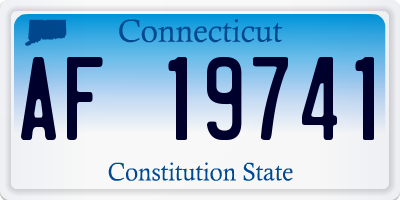 CT license plate AF19741