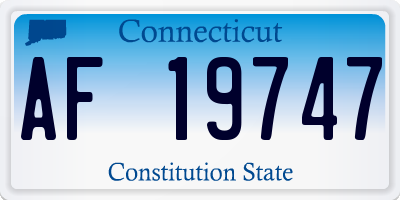 CT license plate AF19747