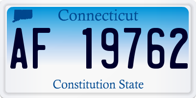 CT license plate AF19762