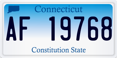 CT license plate AF19768