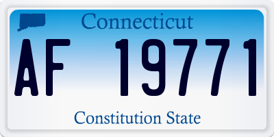CT license plate AF19771