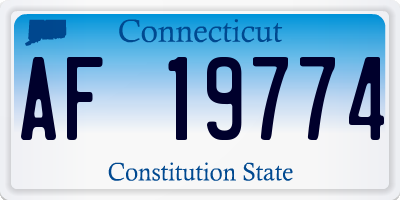 CT license plate AF19774