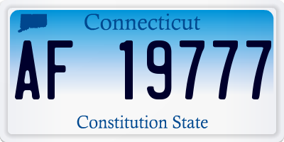 CT license plate AF19777