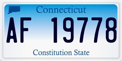 CT license plate AF19778