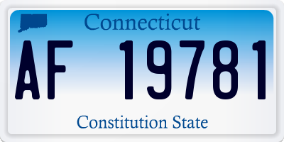 CT license plate AF19781