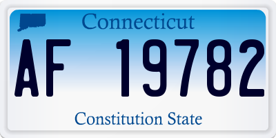 CT license plate AF19782