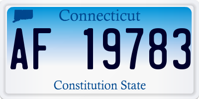 CT license plate AF19783