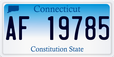 CT license plate AF19785