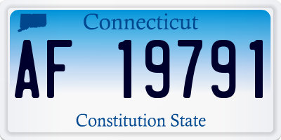 CT license plate AF19791