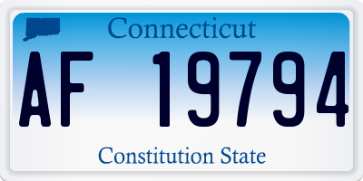 CT license plate AF19794