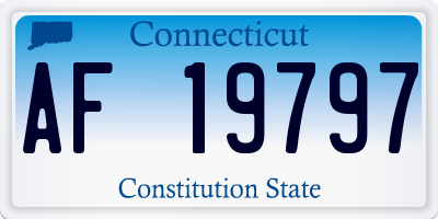 CT license plate AF19797