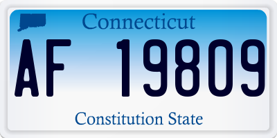 CT license plate AF19809