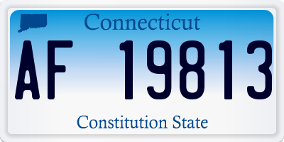 CT license plate AF19813