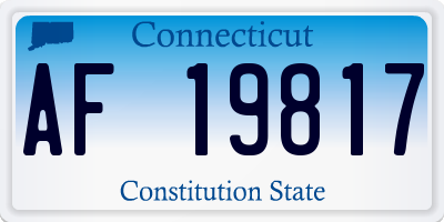 CT license plate AF19817