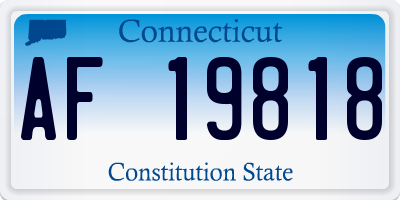 CT license plate AF19818