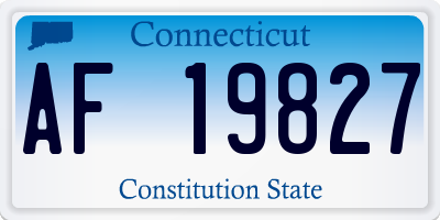 CT license plate AF19827