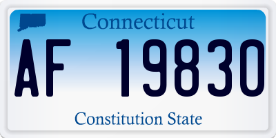 CT license plate AF19830