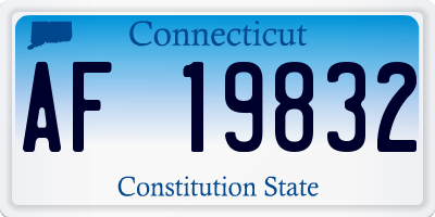 CT license plate AF19832