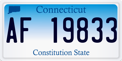 CT license plate AF19833