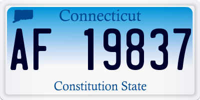 CT license plate AF19837