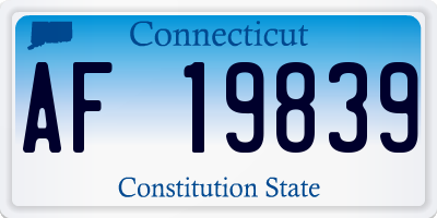 CT license plate AF19839