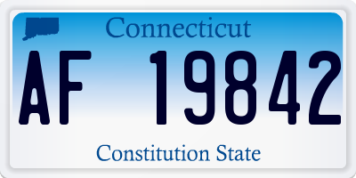 CT license plate AF19842