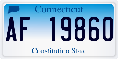 CT license plate AF19860
