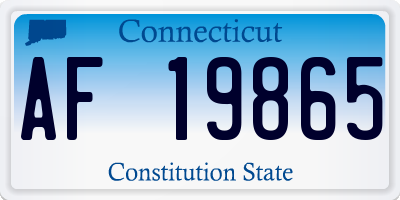 CT license plate AF19865