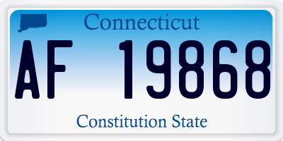 CT license plate AF19868