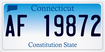 CT license plate AF19872