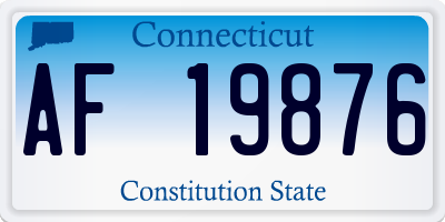 CT license plate AF19876