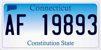 CT license plate AF19893
