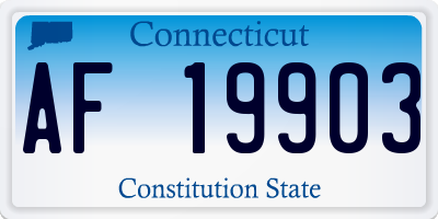 CT license plate AF19903