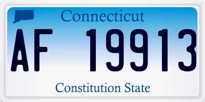 CT license plate AF19913
