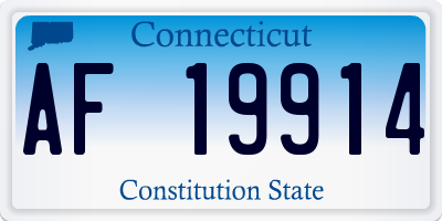 CT license plate AF19914
