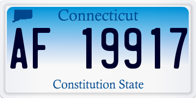 CT license plate AF19917